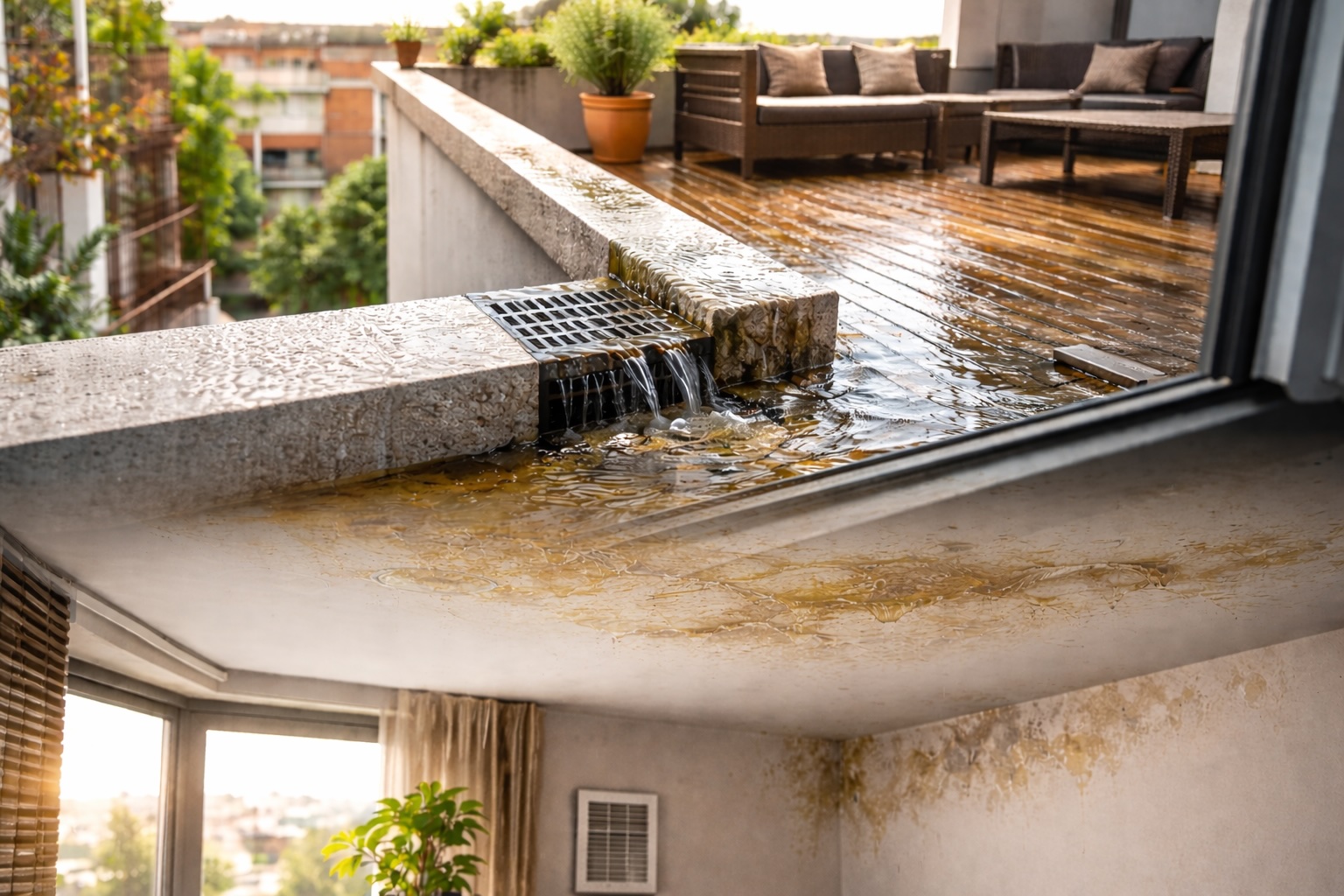 Condomìni: infiltrazioni d’acqua e danni da terrazzi o lastrici solari, chi paga e quando